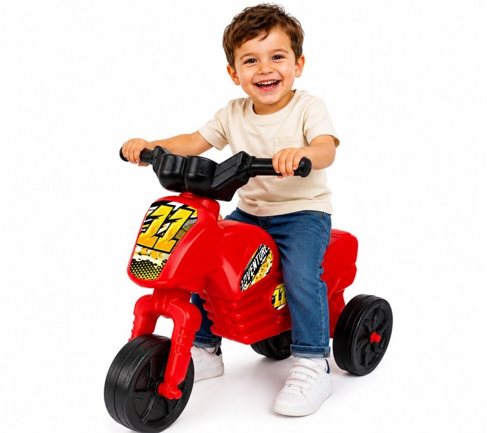 Tricicleta de echilibru pentru copii, Burak Toys, fara pedale, design ergonomic de la 2 ani pana la 20 kg, dimensiune 60 x 45 x 25 cm, Rosu – imaginea 3