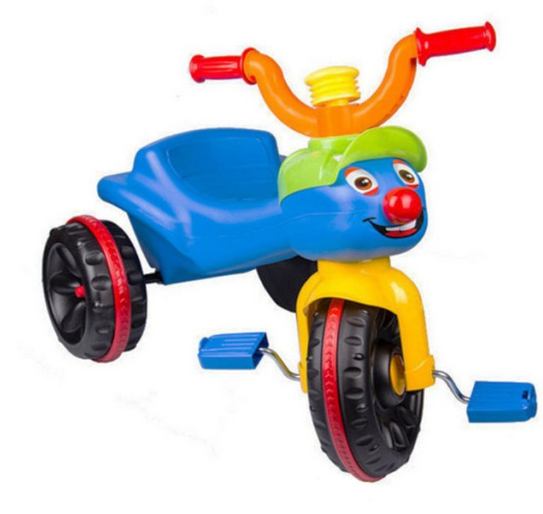 Tricicleta pentru copii Burak Toys Funny Orange cu claxon si pedale, greutate maxima admisa 20 kg