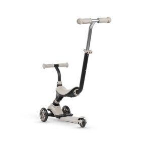 Trotineta 5in1 Qplay Sema Bej, cu scaun, maner telescopic si ajustabil, suport pentru picioare detasabil, greutate suportata 50 kg
