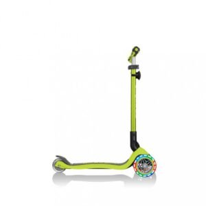 Trotineta evolutiva Globber Go-Up 4 in 1 Deluxe Lights Verde, ghidon reglabil, scaun, maner parinte, roti cu Led, greutate admisa 50 kg