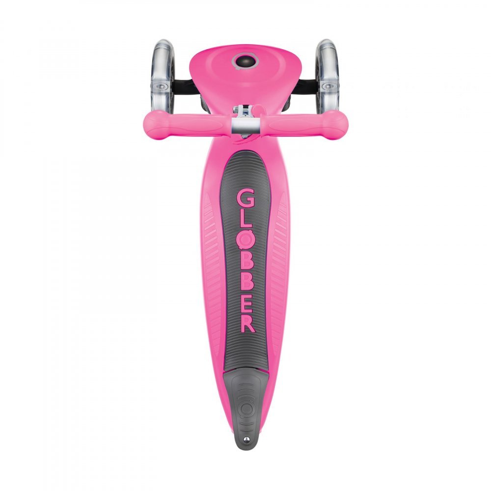 Trotineta evolutiva 4 in 1 pliabila Globber Go-Up Roz cu scaun, maner parinte, ghidon reglabil, greutate admisa 50 kg