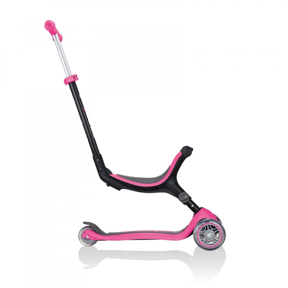 Trotineta evolutiva 4 in 1 pliabila Globber Go-Up Roz cu scaun, maner parinte, ghidon reglabil, greutate admisa 50 kg – imaginea 7