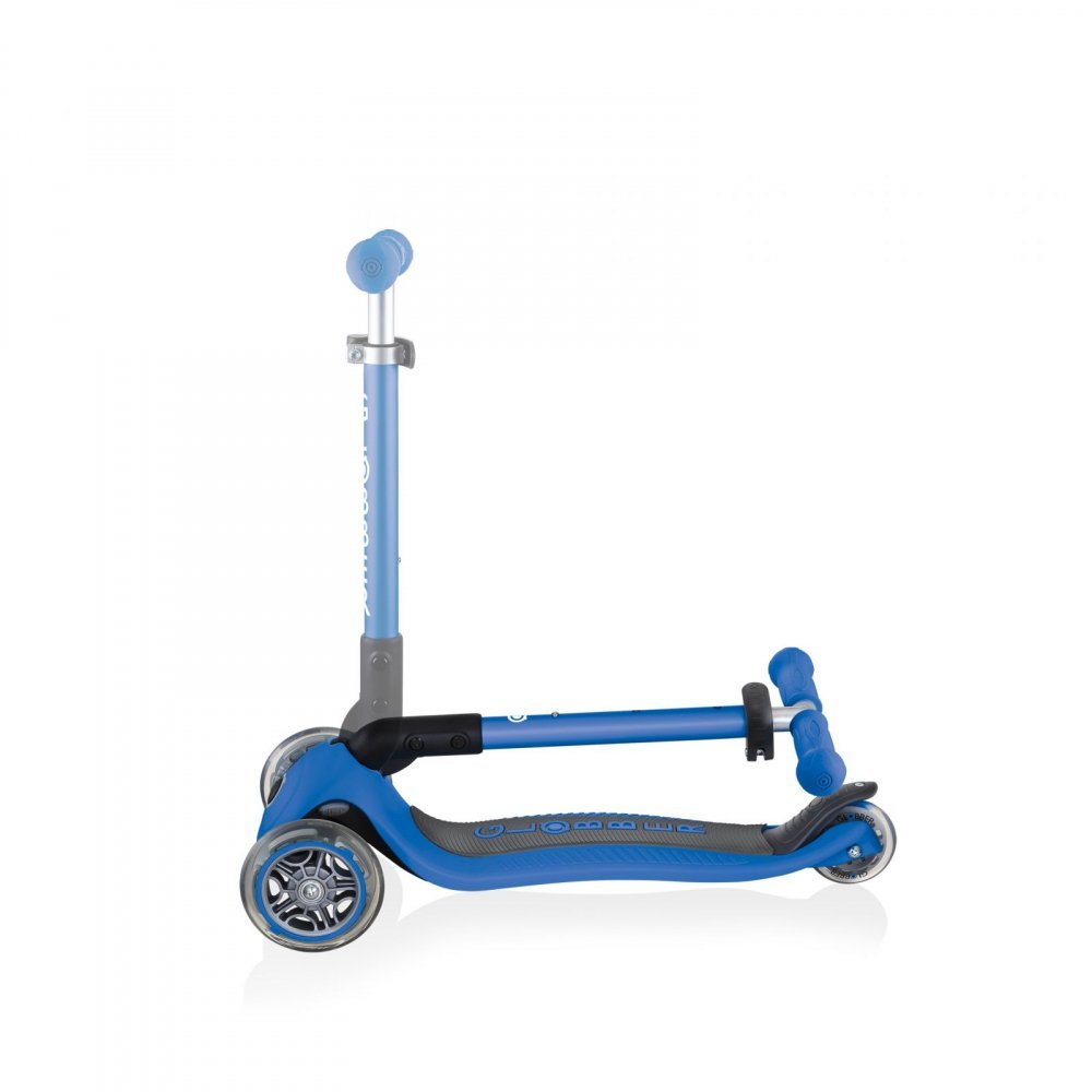 Trotineta pentru copii Globber Junior Albastru pliabila, platforma antiderapanta, ghidon din aluminiu reglabil, greutate admisa 50 kg – imaginea 4