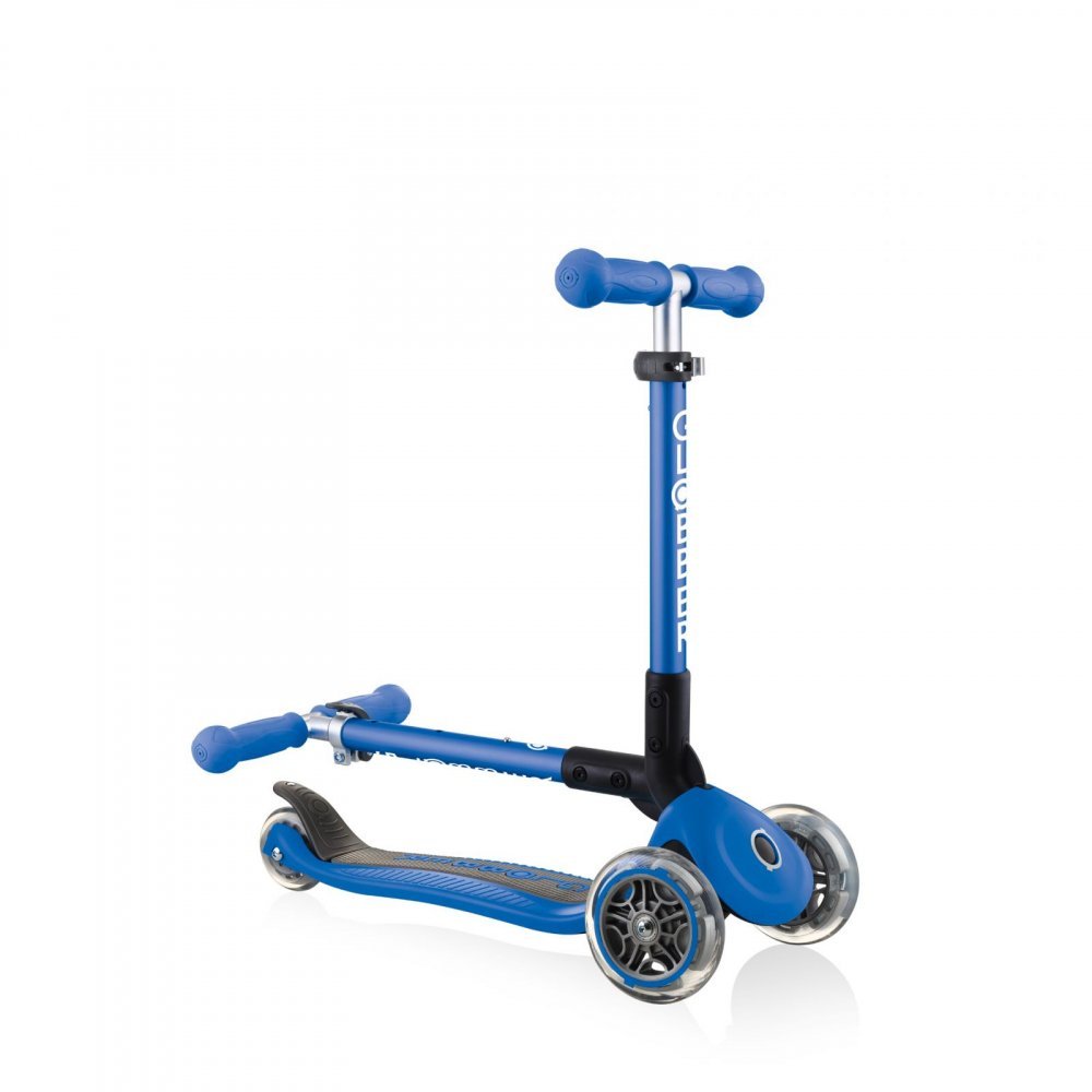 Trotineta pentru copii Globber Junior Albastru pliabila, platforma antiderapanta, ghidon din aluminiu reglabil, greutate admisa 50 kg – imaginea 5