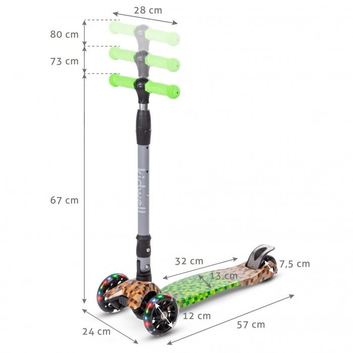 Trotineta pentru copii Kidwell Vento Game pliabila, roti cu led, ghidon din aluminiu reglabil, greutate admisa 50 kg, varsta 3 ani+ – imaginea 6