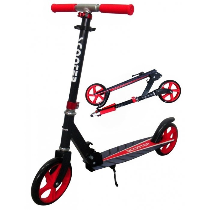 Trotineta R-Sport H4 rosie pliabila, cu 2 roti din cauciuc, ghidon reglabil, greutate admisa 100 kg – imaginea 4