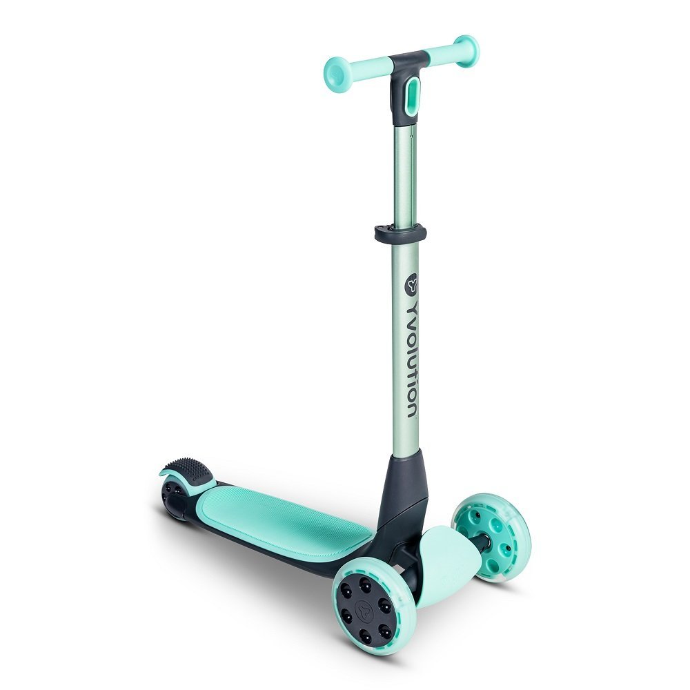 Trotineta cu 3 roti Yvolution Y Glider Nua green, pliabila, roti Led, ghidon reglabil, greutate admisa 50 kg – imaginea 7