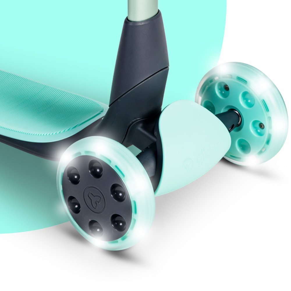Trotineta cu 3 roti Yvolution Y Glider Nua green, pliabila, roti Led, ghidon reglabil, greutate admisa 50 kg – imaginea 3