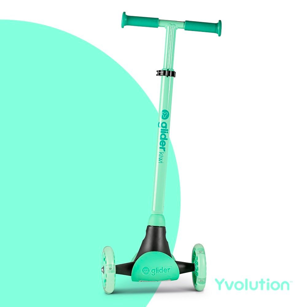 Trotineta cu 3 roti Yvolution Y Glider kiwi green, roti Led, ghidon reglabil, greutate admisa 50 kg – imaginea 2
