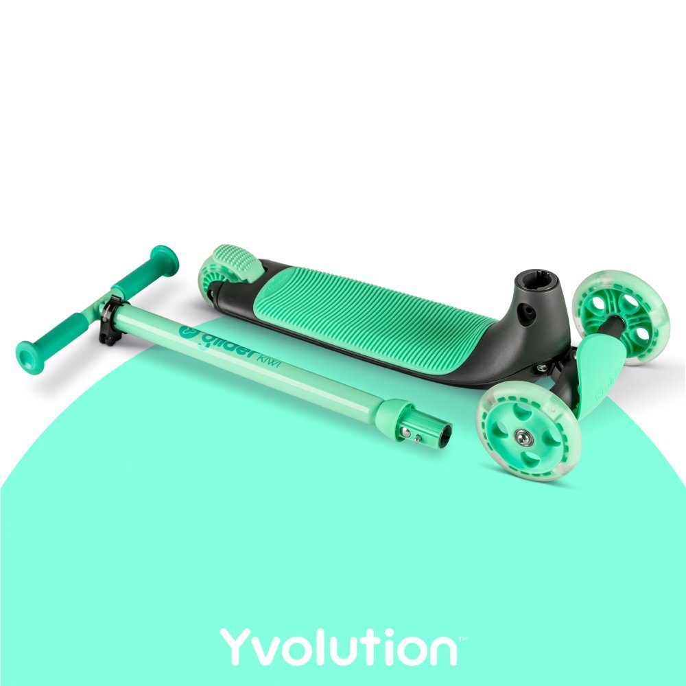 Trotineta cu 3 roti Yvolution Y Glider kiwi green, roti Led, ghidon reglabil, greutate admisa 50 kg – imaginea 3