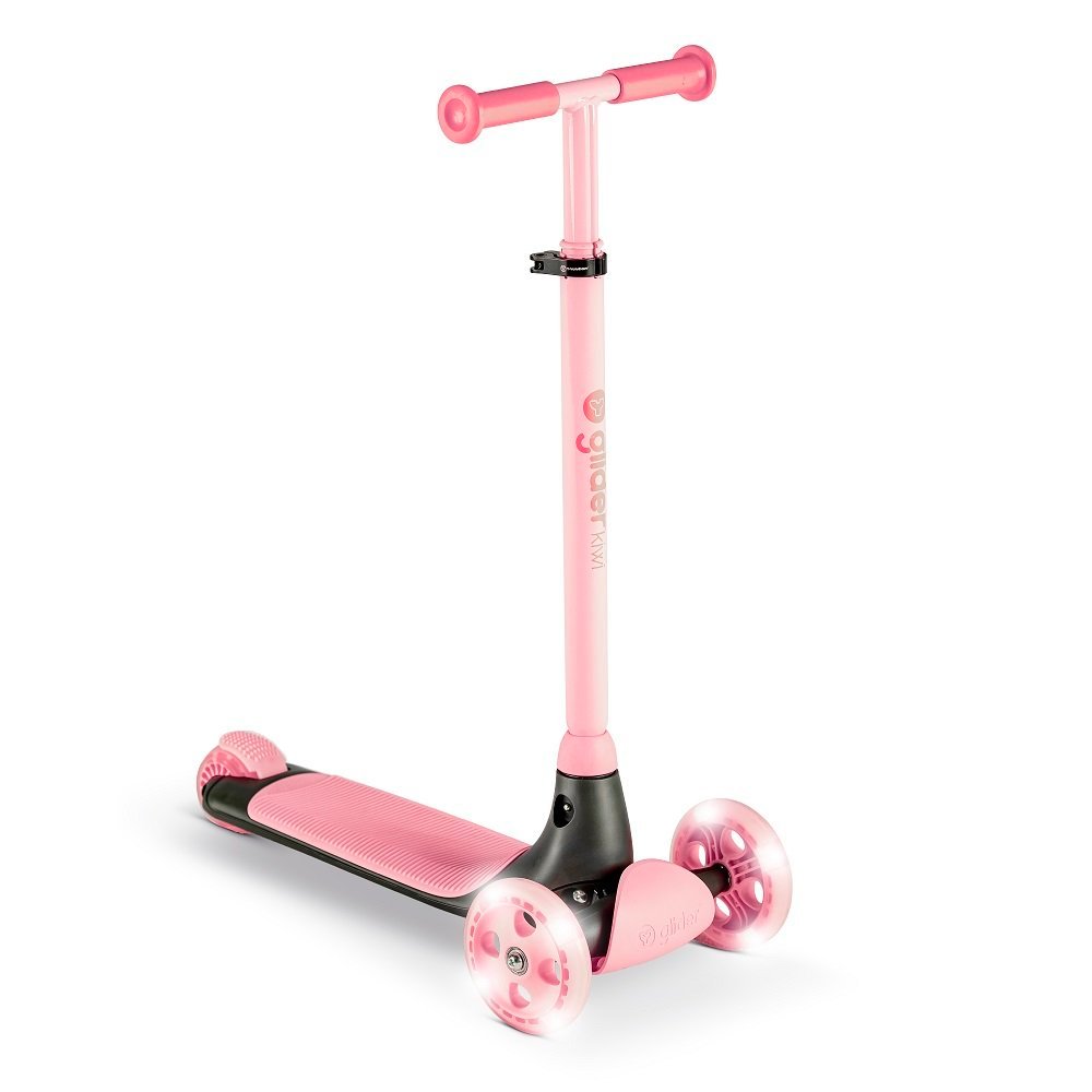 Trotineta cu 3 roti Yvolution Y Glider kiwi pink, roti Led, ghidon reglabil, greutate admisa 50 kg – imaginea 7