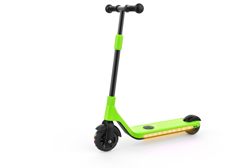 Trotineta electrica GentleKids verde, cu lumini LED, ghidon reglabil, putere 80w, greutate suportata 50 kg, viteza maxima 5-8 kmh, varsta 3 ani+ – imaginea 3