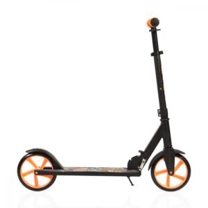 Trotineta pliabila cu cadru de aluminiu,cric,inaltime ghidon reglabila,frana pe roata din spate,recomandata de la 8 ani si pana la 100 kg Byox Flurry Orange