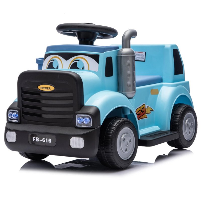 Camion electric pentru copii, Kinderplay Lightning 33,  30W, 6V, albastru