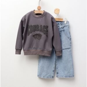 Compleu Bluza+Blug Courage, gri-inchis