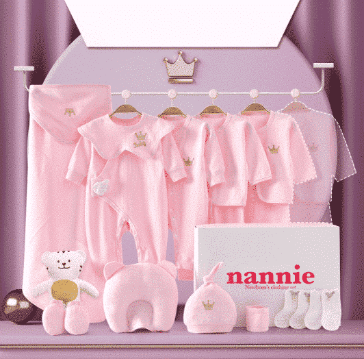 Hăinuțe Cadou Bebe Set Roz S 18 Piese Crown – 3-6 luni