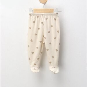 Pantaloni cu botosei Ace Trase, Mini Bear, crem