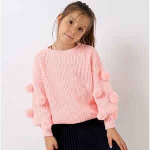 Pulover tricotat cu ciucurasi, model corai