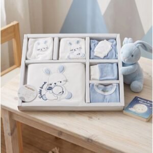 Set 10 piese, nou nascut, iepuras blue