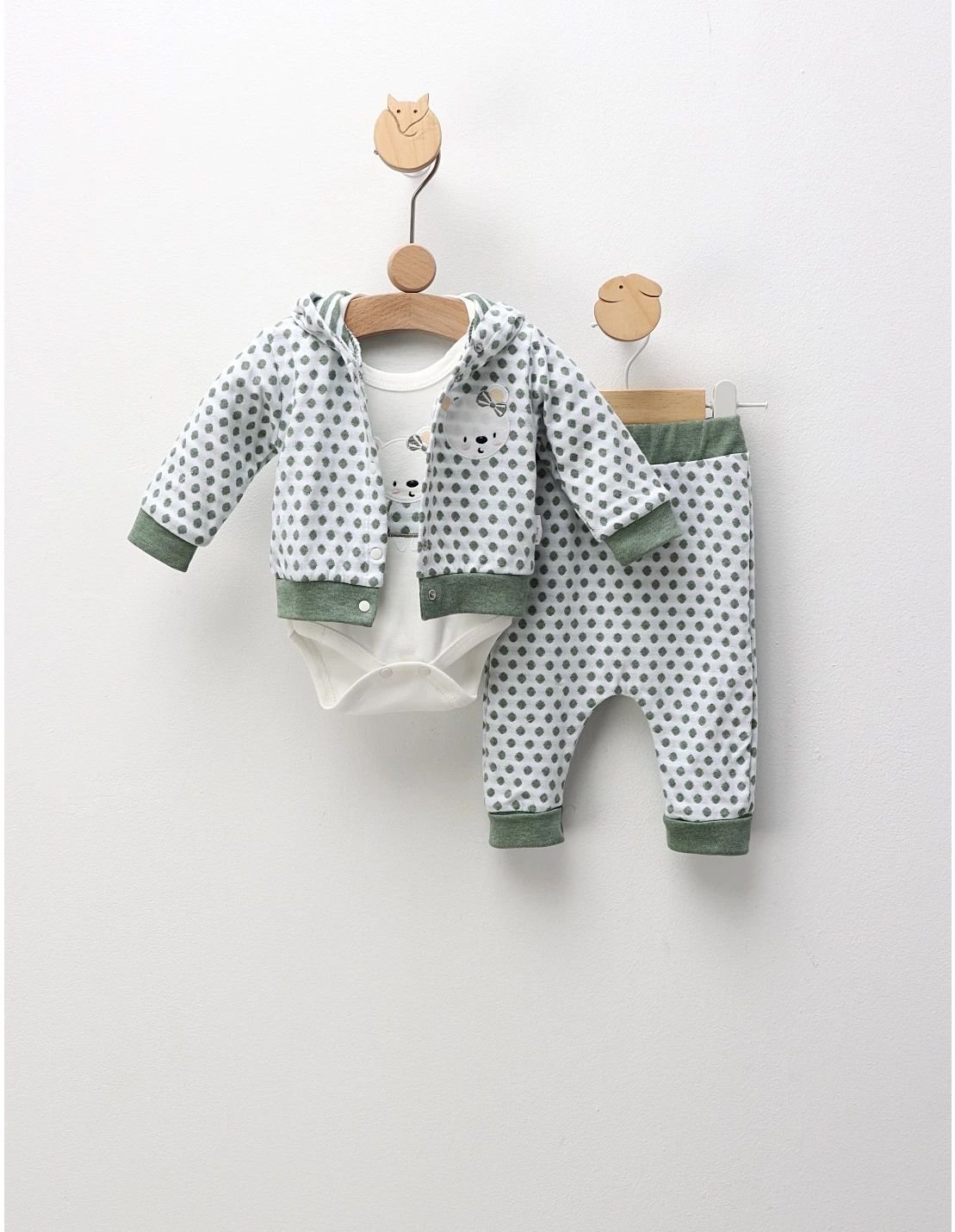 Set 3 piese, Fetita Urs si Buline, cu verde
