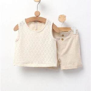 Set Crop Top Lili, model crem