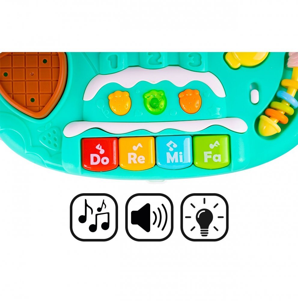 Antepremergator transformabil 4 in 1, cu roti antiderapante, inaltime reglabila, activitati interactive, Pian, panou detasabil si cos de Baschet,  43 x 44 x 47 cm – imaginea 2