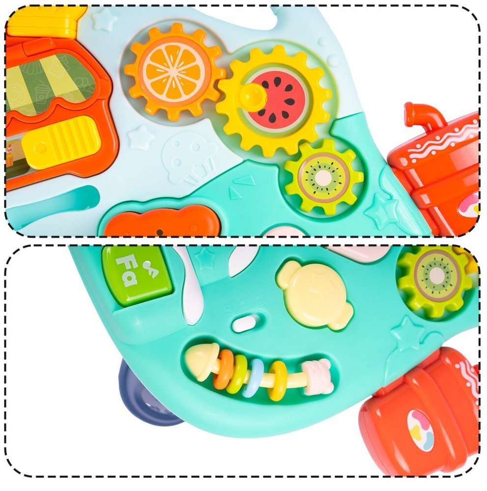 Antepremergator transformabil 4 in 1, cu roti antiderapante, inaltime reglabila, activitati interactive, Pian, panou detasabil si cos de Baschet,  43 x 44 x 47 cm – imaginea 5