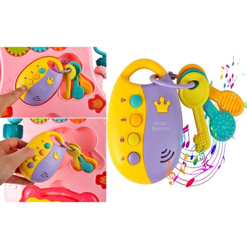 Antepremergator MalpPlay Pink interactiv cu panou muzical si luminos, tabla de desenat – imaginea 5