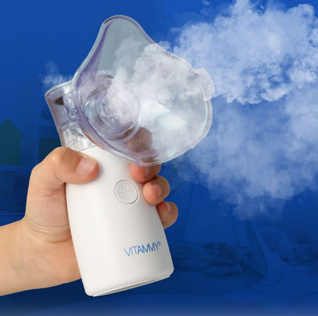 Aparat aerosoli cu tehnologie mesh Vitammy Mesh 1 pentru copii si adulti portabil silentios alb – imaginea 6