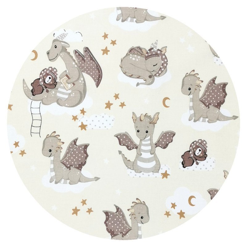 Aparatoare pentru patut Qmini 120×60 cm Dragons Beige