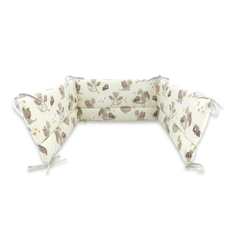 Aparatoare pentru patut Qmini 120×60 cm Dragons Beige – imaginea 2