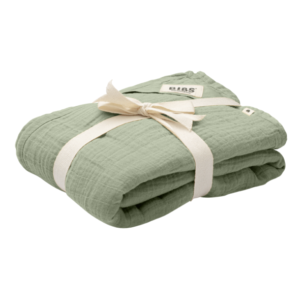 Muselina Bibs Swaddle 120×120 cm Sage – imaginea 4