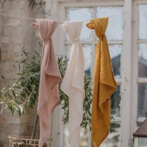 Muselina Swaddle Bibs 120x120 cm sand