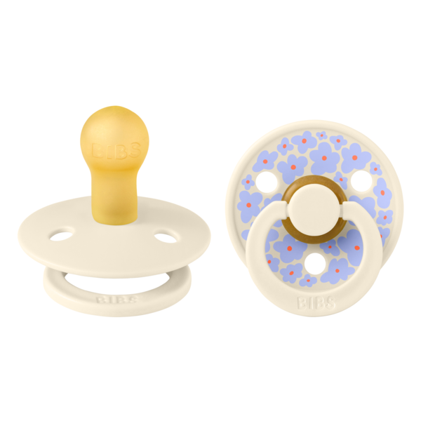 Set 2 suzete Bibs Colour Studio Collection Flower Latex tetina rotunda 0 luni+ Ivory – imaginea 4