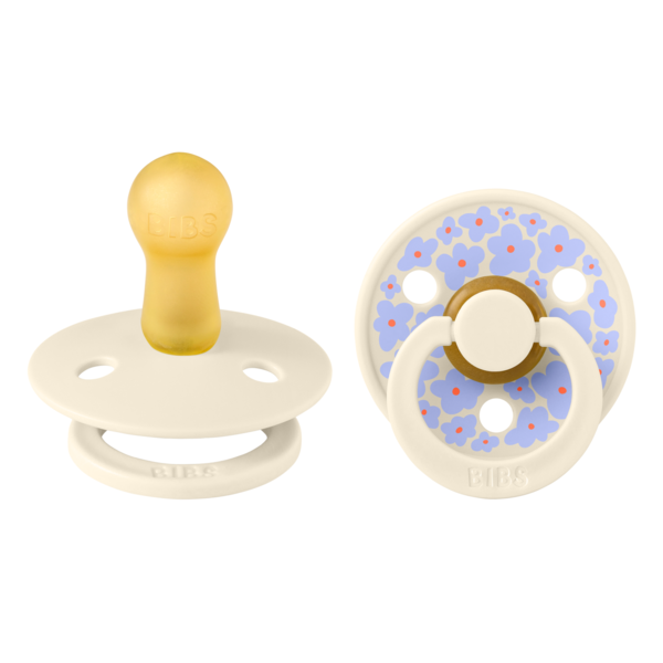 Set 2 suzete Bibs Colour Studio Collection Flower Latex tetina rotunda 6 luni+ Ivory – imaginea 4