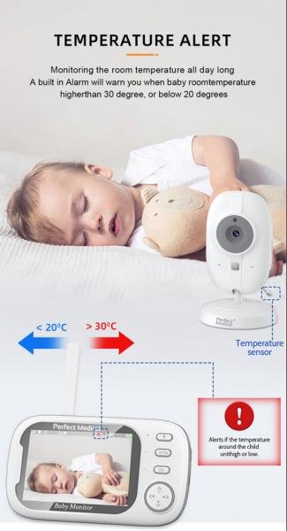 Baby monitor si camera audio-video wireless pentru supraveghere bebe – imaginea 2