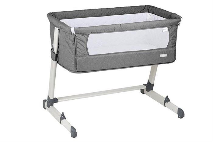 Patut co-sleeper pentru copii Together Grey 2 in 1 cu 6 trepte de reglare pe inaltime, laterala culisanta, roti, saltea inclusa, varsta 0 Luni+ – imaginea 8