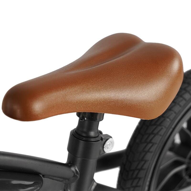 Bicicleta fara pedale QPlay Feduro Negru Balance bike, roti 12 inch gonflabile, sa ajustabila din piele ecologica, varsta 3-6 ani – imaginea 4
