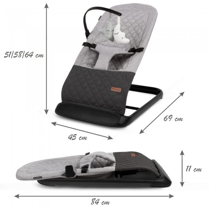 Balansoar pentru copii Kidwell Laro Grey Black – imaginea 8