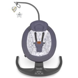 Balansoar si sezlong Lionelo Ralf 2 in 1 electric cu telecomanda si cablu USB GriAlb