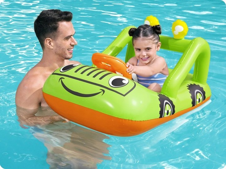 Barca gonflabila pentru copii Bestway 92 x 61 cm Smiling Car Verde – imaginea 3