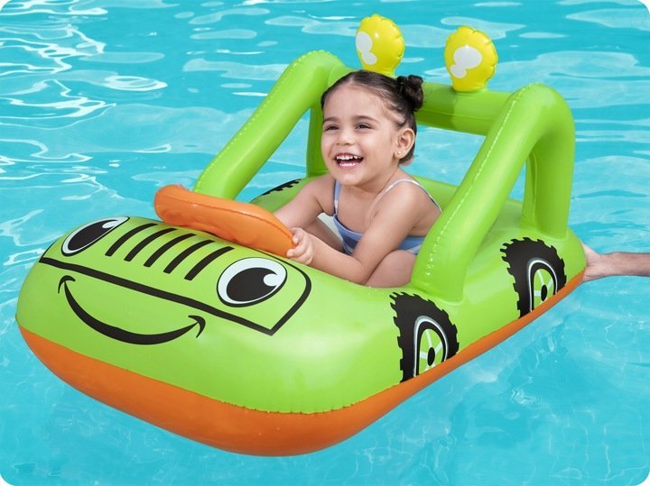 Barca gonflabila pentru copii Bestway 92 x 61 cm Smiling Car Verde – imaginea 4