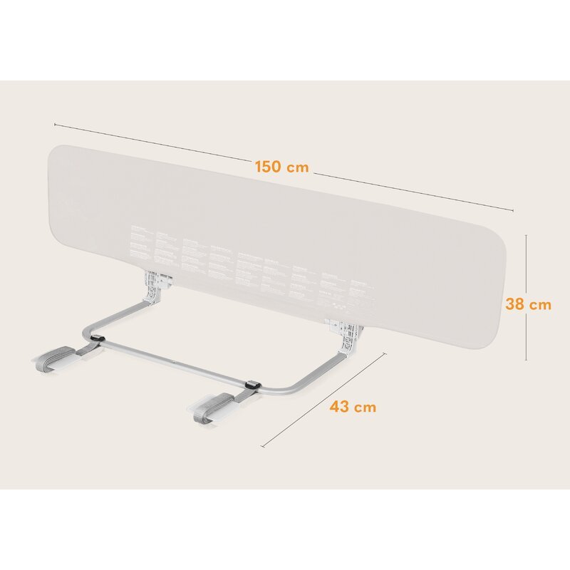 Bariera de protectie pentru pat Lionelo Lora XL 150×46 cm bej – imaginea 3