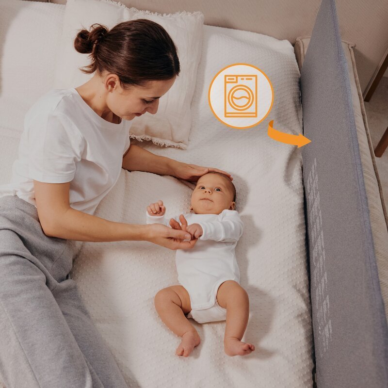 Bariera de protectie pentru pat Lionelo Lora XL 150×46 cm bej – imaginea 4
