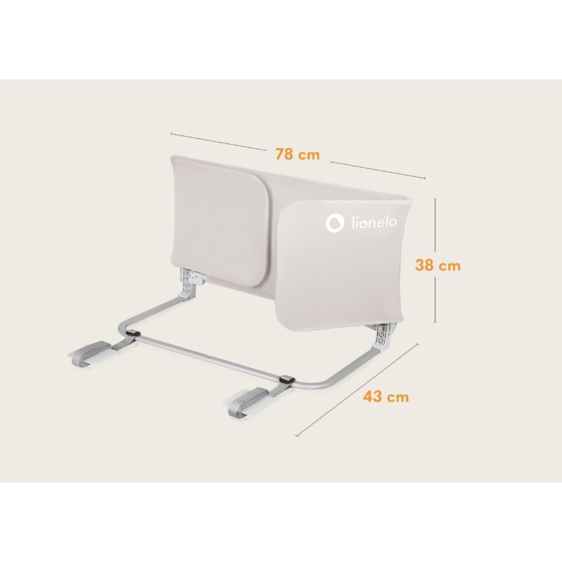 Bariera de protectie pentru pat Lionelo Lora XL 150×46 cm bej – imaginea 6