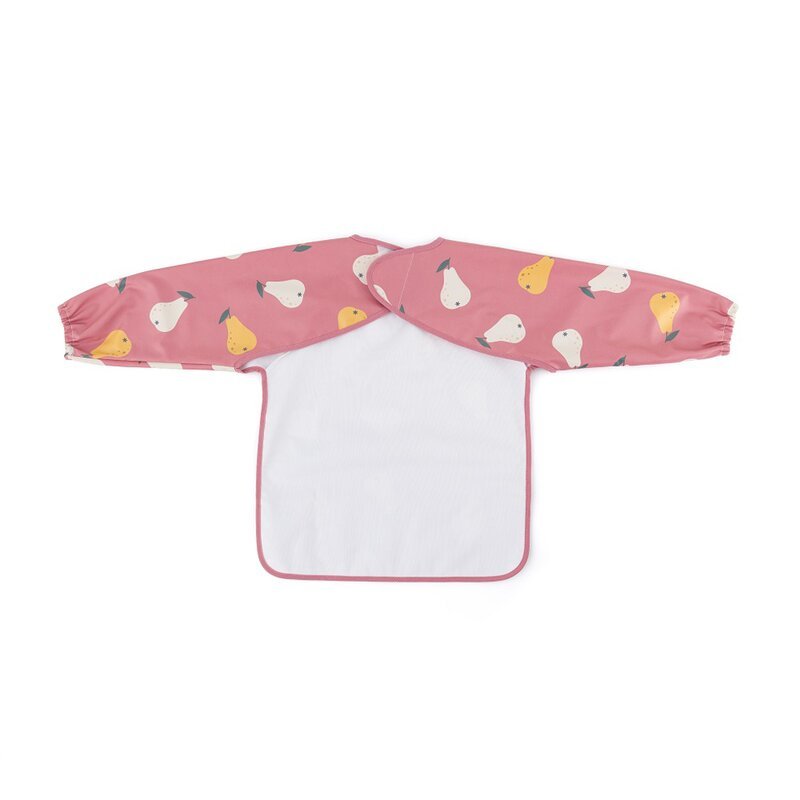 Baveta impermeabila PetiteMars cu maneci lungi 38×42 cm 24 luni+ Pink Pears – imaginea 2