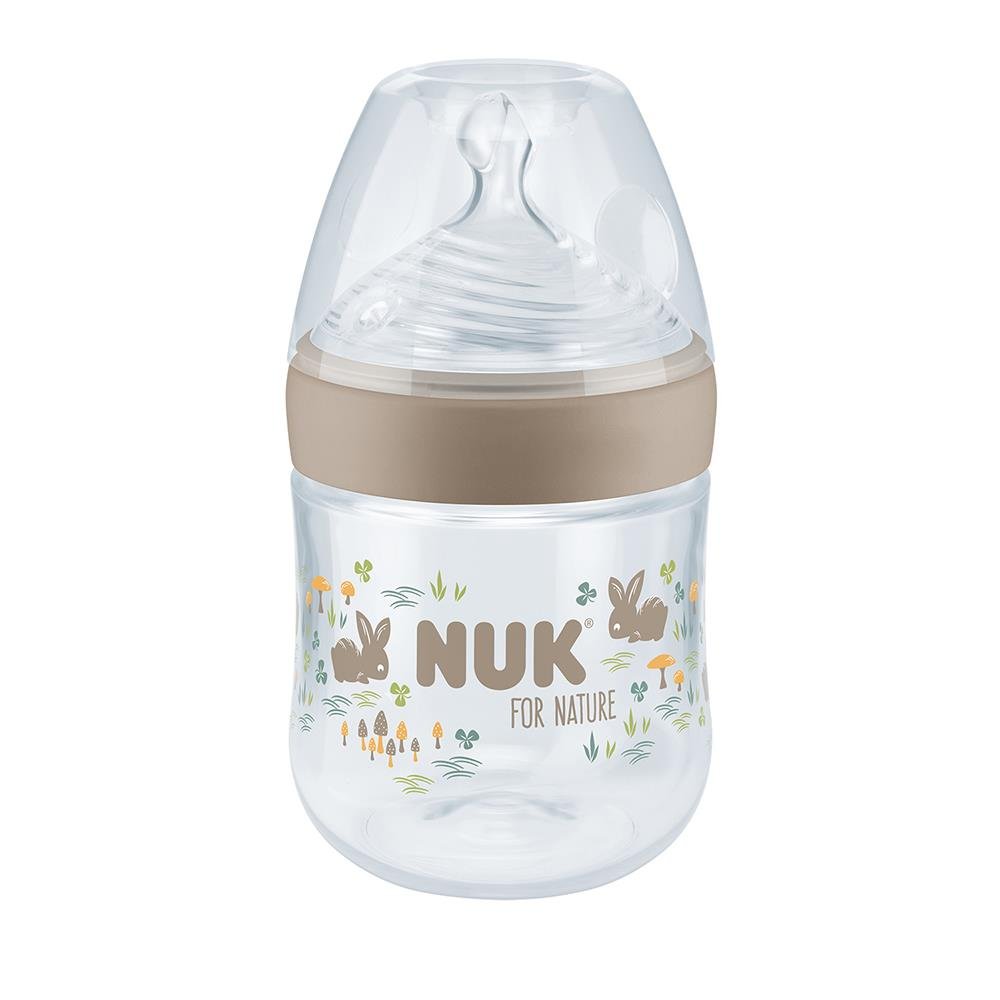 Biberon Nuk for Nature PP 150 ml control temperatura si tetina din silicon S Crem – imaginea 3