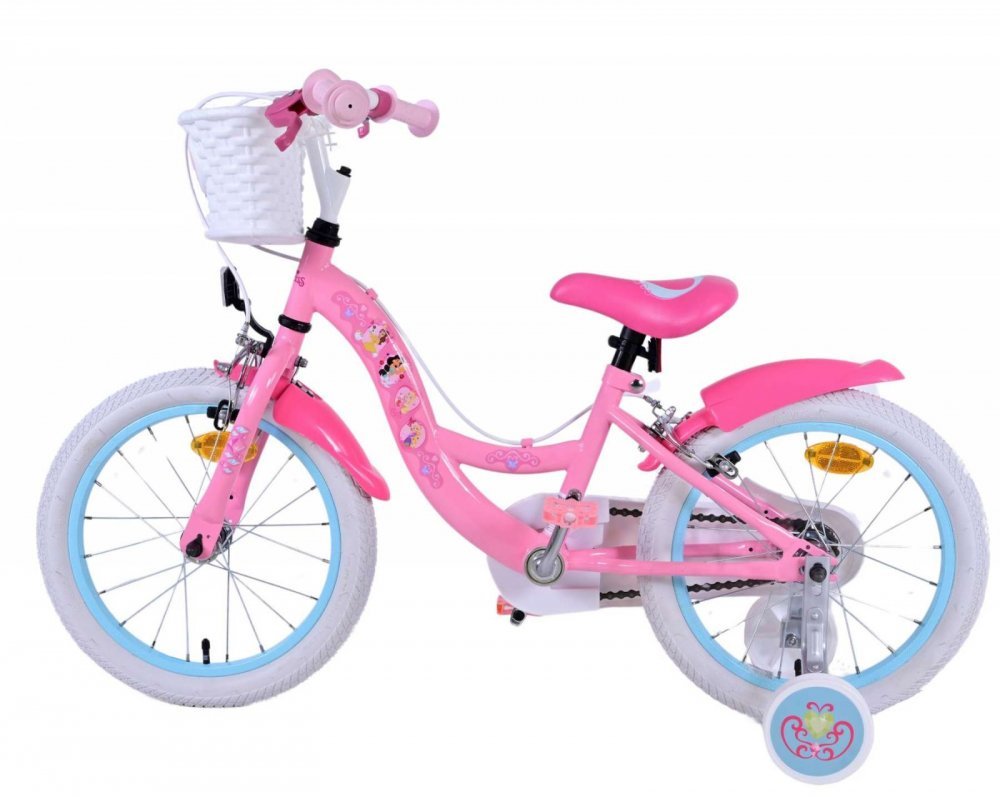 Bicicleta pentru copii EL Disney Princess 16 inch FW, frana de mana pe ambele roti, scaun si ghidon reglabil, cosulet pe ghidon, roti gonflabile, stopuri reflectorizante – imaginea 4