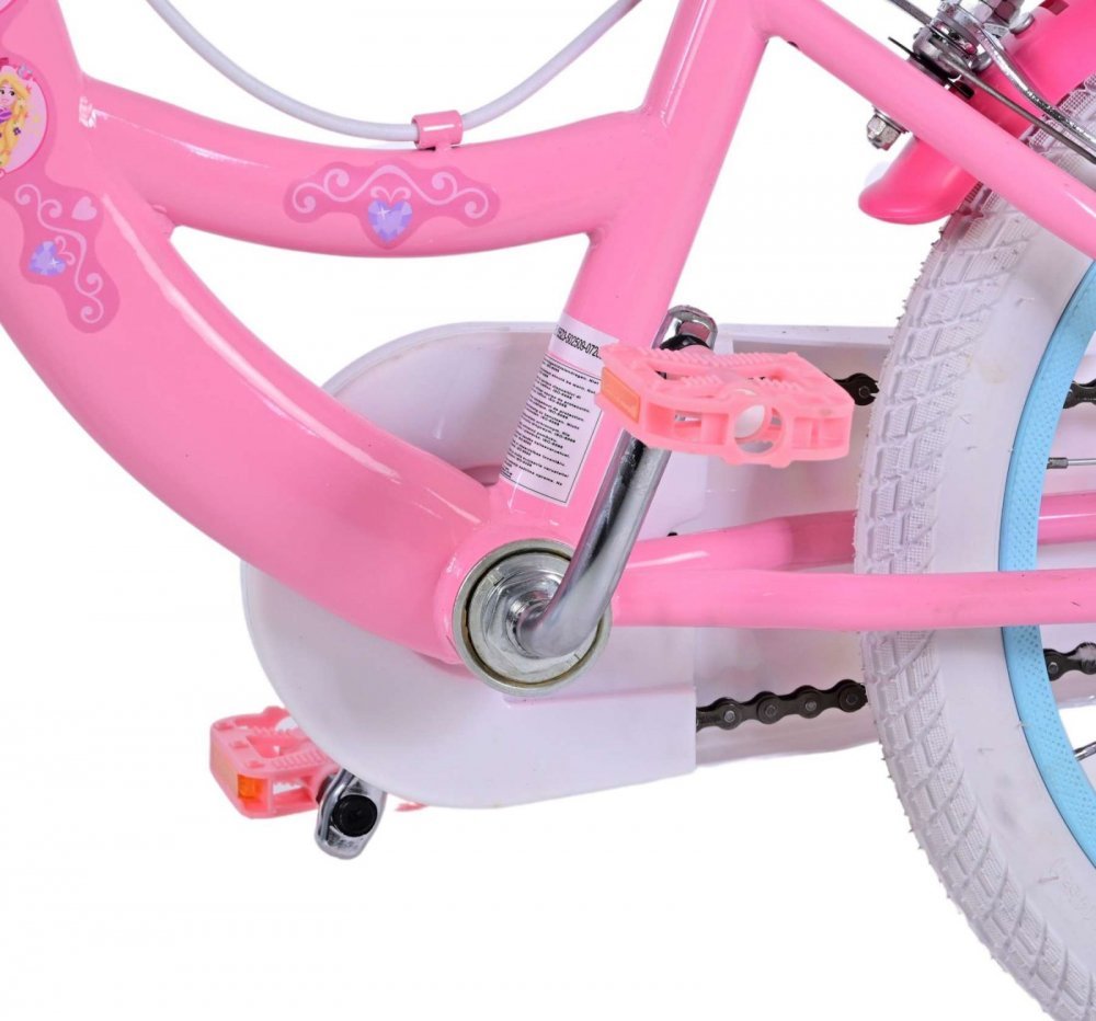 Bicicleta pentru copii EL Disney Princess 16 inch FW, frana de mana pe ambele roti, scaun si ghidon reglabil, cosulet pe ghidon, roti gonflabile, stopuri reflectorizante – imaginea 5