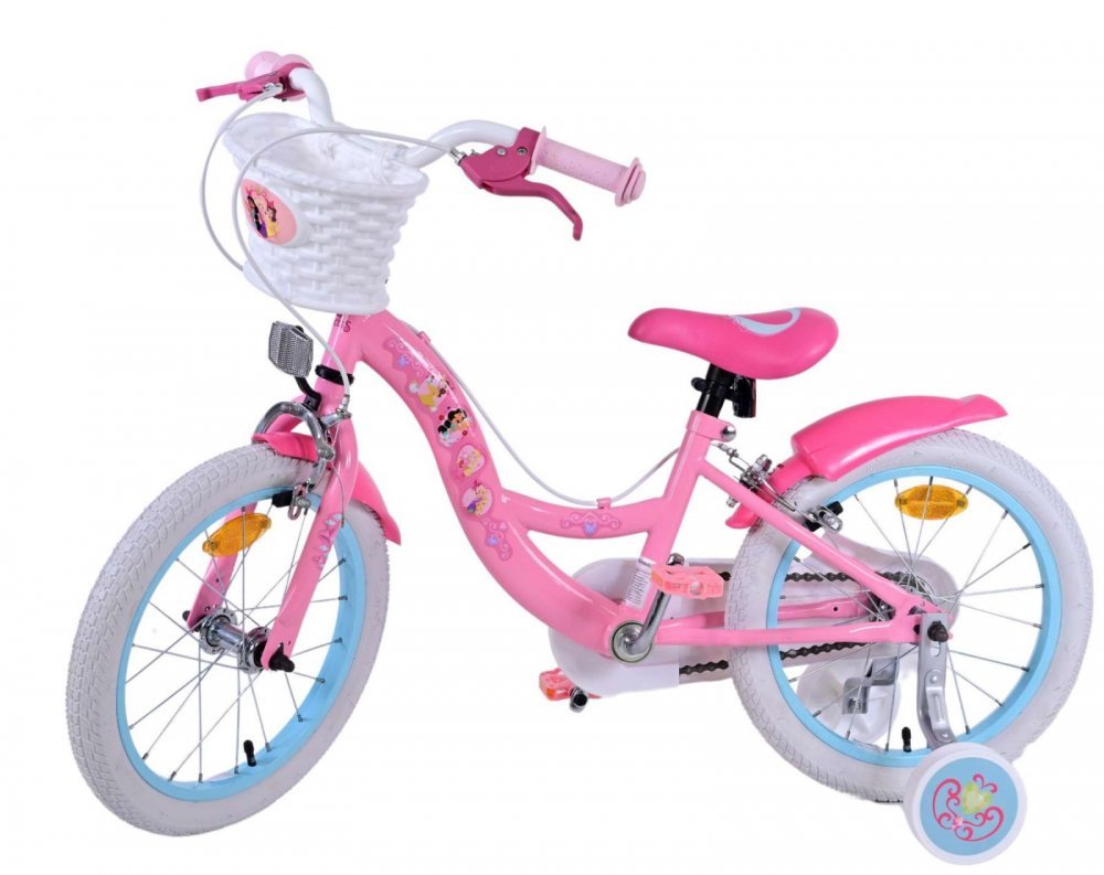 Bicicleta pentru copii EL Disney Princess 16 inch FW, frana de mana pe ambele roti, scaun si ghidon reglabil, cosulet pe ghidon, roti gonflabile, stopuri reflectorizante – imaginea 6